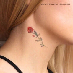 Red Rose Temporary Tattoo By Lena Fedchenko (Set Of 3) -Da Vinci Shop 04 red rose temporary tattoo