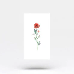 Red Rose Temporary Tattoo By Lena Fedchenko (Set Of 3) -Da Vinci Shop 05 red rose temporary tattoo