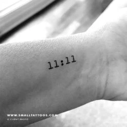 11:11 Angel Number Temporary Tattoo (Set Of 3) 8 11:11 Angel Number Temporary Tattoo (Set Of 3) -Da Vinci Shop 11 11 angel number temporary tattoo client photo