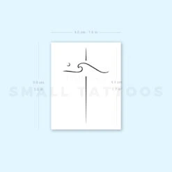 Minimalist Wave Cross Temporary Tattoo (Set Of 3) -Da Vinci Shop 1657271607 image1 st 750px