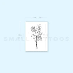 Daisy Flower Bouquet Temporary Tattoo (Set Of 3) -Da Vinci Shop 1657539150 image1 st 750px