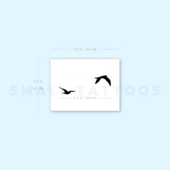 Two Flying Birds Temporary Tattoo (Set Of 3) -Da Vinci Shop 1657951481 image1 st 750px