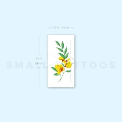 Yellow Flower Temporary Tattoo By Zihee (Set Of 3) -Da Vinci Shop 1657952985 image1 st 750px