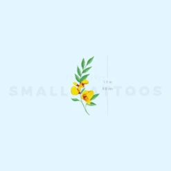 Yellow Flower Temporary Tattoo By Zihee (Set Of 3) -Da Vinci Shop 1657952985 image2 st 750px