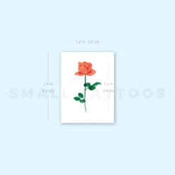 Small Orange Rose Temporary Tattoo By Zihee (Set Of 3) -Da Vinci Shop 1657953161 image1 st 750px