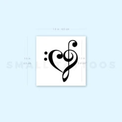 Music Heart Temporary Tattoo (Set Of 3) -Da Vinci Shop 1657954560 image1 st 750px
