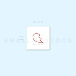 Matching Red Broken Heart Outline Temporary Tattoo (Set Of 3+3) -Da Vinci Shop 1657955429 image1 st 750px