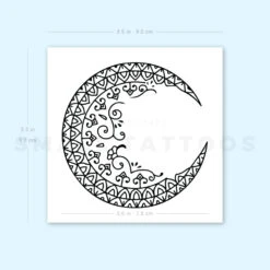 Ornamental Moon Temporary Tattoo (Set Of 3) -Da Vinci Shop 1657956911 image1 st 750px