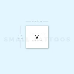 V Uppercase Typewriter Letter Temporary Tattoo (Set Of 3) -Da Vinci Shop 1657957138 image1 st 750px