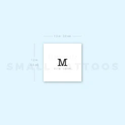 M Uppercase Typewriter Letter Temporary Tattoo (Set Of 3) -Da Vinci Shop 1657959997 image1 st 750px