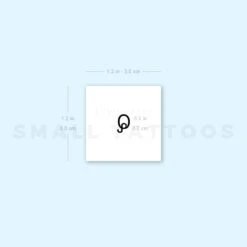 Q Uppercase Typewriter Letter Temporary Tattoo (Set Of 3) -Da Vinci Shop 1657960006 image1 st 750px