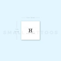 H Uppercase Typewriter Letter Temporary Tattoo (Set Of 3) -Da Vinci Shop 1657960039 image1 st 750px