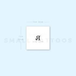 R Uppercase Typewriter Letter Temporary Tattoo (Set Of 3) -Da Vinci Shop 1657960257 image1 st 750px