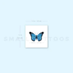 Small Blue Butterfly Temporary Tattoo (Set Of 3) -Da Vinci Shop 1657960788 image1 st 750px