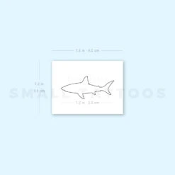 Fine Line Shark Temporary Tattoo (Set Of 3) -Da Vinci Shop 1657960989 image1 st 750px