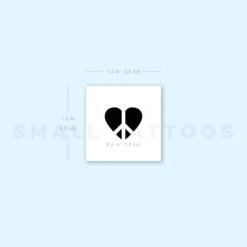 Negative Space Peace And Love Symbol Temporary Tattoo (Set Of 3) -Da Vinci Shop 1657961649 image1 st 750px