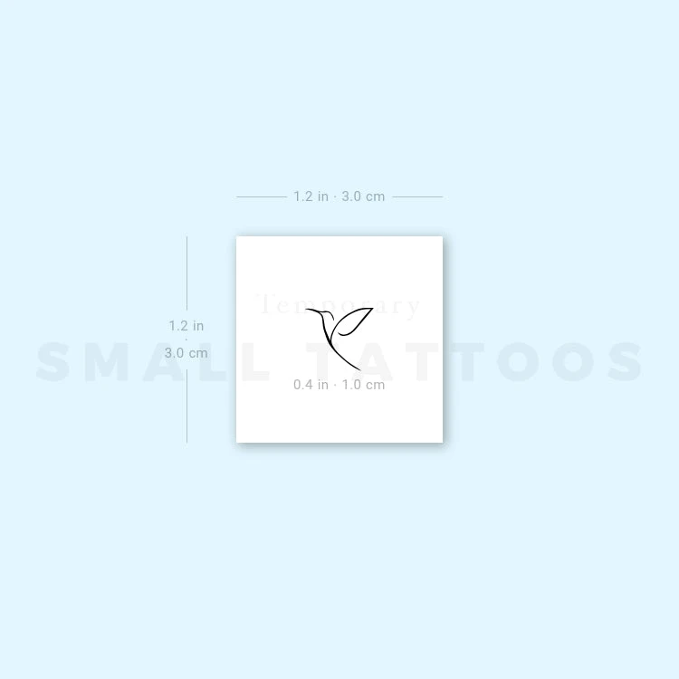 Small Minimalist Hummingbird (Right) Temporary Tattoo (Set Of 3) 4 Small Minimalist Hummingbird (Right) Temporary Tattoo (Set Of 3) - Image 2