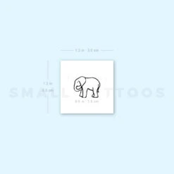 Baby Elephant (Right) Temporary Tattoo (Set Of 3) -Da Vinci Shop 1657963471 image1 st 750px