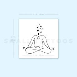 Butterfly Meditation Temporary Tattoo (Set Of 3) -Da Vinci Shop 1657963673 image1 st 750px