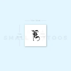 Gothic Style Uppercase F Letter Temporary Tattoo (Set Of 3) -Da Vinci Shop 1657965201 image1 st 750px