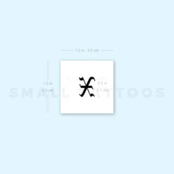 Gothic Style Uppercase X Letter Temporary Tattoo (Set Of 3) -Da Vinci Shop 1657965411 image1 st 750px