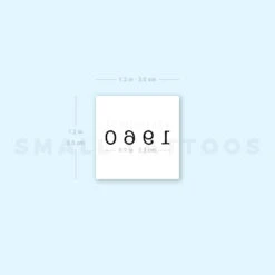 1960 Birth Year Temporary Tattoo (Set Of 3) -Da Vinci Shop 1657965970 image1 st 750px