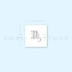 Old English M Letter Temporary Tattoo (Set Of 3) -Da Vinci Shop 1657966252 image1 st 750px