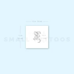Old English R Letter Temporary Tattoo (Set Of 3) -Da Vinci Shop 1657966280 image1 st 750px