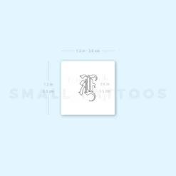 Old English K Letter Temporary Tattoo (Set Of 3) -Da Vinci Shop 1657966339 image1 st 750px