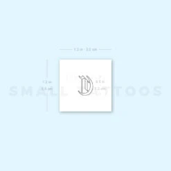 Old English C Letter Temporary Tattoo (Set Of 3) -Da Vinci Shop 1657966360 image1 st 750px