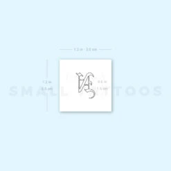 Old English N Letter Temporary Tattoo (Set Of 3) -Da Vinci Shop 1657966381 image1 st 750px