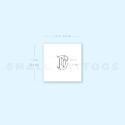 Old English T Letter Temporary Tattoo (Set Of 3) -Da Vinci Shop 1657966390 image1 st 750px