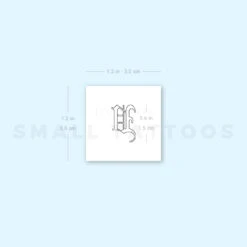 Old English V Letter Temporary Tattoo (Set Of 3) -Da Vinci Shop 1657966449 image1 st 750px