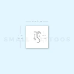 Old English L Letter Temporary Tattoo (Set Of 3) -Da Vinci Shop 1657966990 image1 st 750px