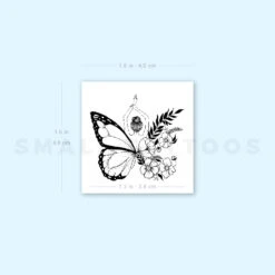 Half Floral Butterfly Temporary Tattoo By Malak Aboyosif - Set Of 3 -Da Vinci Shop 1657970381 image1 st 750px