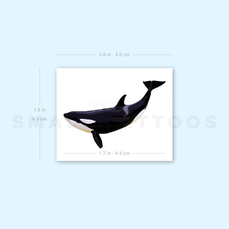 Killer Whale Temporary Tattoo - Set Of 3 6 Killer Whale Temporary Tattoo - Set Of 3 - Image 4