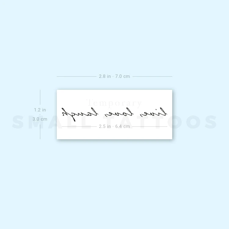 Live, Love, Laugh Temporary Tattoo (Set Of 3) 5 Live, Love, Laugh Temporary Tattoo (Set Of 3) - Image 3