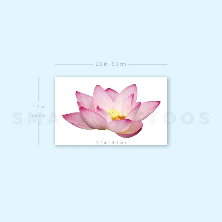 Realistic Pink Lotus Temporary Tattoo (Set Of 3) 5 Realistic Pink Lotus Temporary Tattoo (Set Of 3) - Image 3