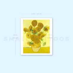 Van Gogh's Sunflower Temporary Tattoo (Set Of 3) -Da Vinci Shop 1677843704 image1 st 750px