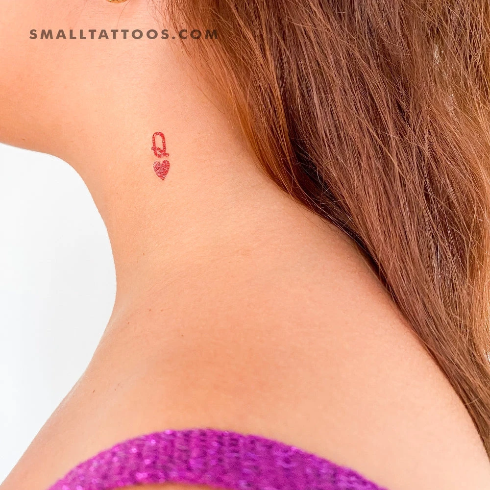 Queen Of Hearts Temporary Tattoo (Set Of 3) 4 Queen Of Hearts Temporary Tattoo (Set Of 3) - Image 2