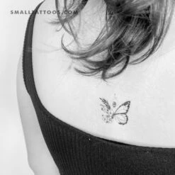 Half Floral Butterfly Temporary Tattoo By Malak Aboyosif - Set Of 3 -Da Vinci Shop 16914153106