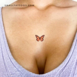 Orange Butterfly Temporary Tattoo (Set Of 3) -Da Vinci Shop 1691415514249