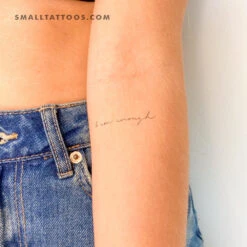Handwritten Font I Am Enough Temporary Tattoo (Set Of 3)