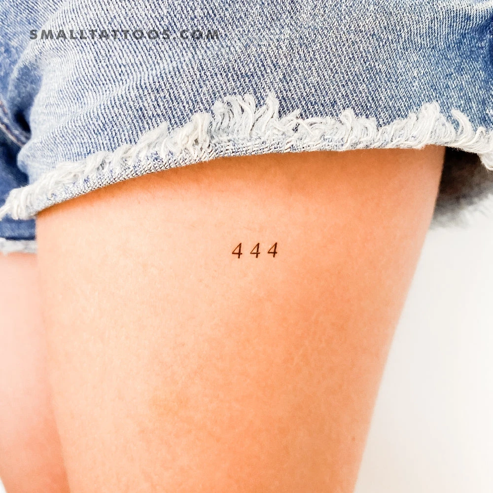 Small 444 Angel Number Temporary Tattoo (Set Of 3) 5 Small 444 Angel Number Temporary Tattoo (Set Of 3) - Image 3