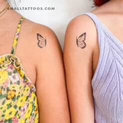Matching Half Butterflies Temporary Tattoos (Set Of 3+3) -Da Vinci Shop 1692267821369