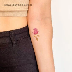 Purple Rose Temporary Tattoo By Mini Lau (Set Of 3) -Da Vinci Shop 1692881679383