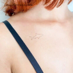 Fine Line Shark Temporary Tattoo (Set Of 3) -Da Vinci Shop 1692881940529