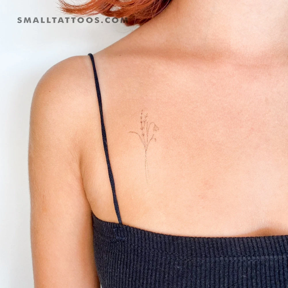 Harmlessberry's Fine Line Flower Bouquet III Temporary Tattoo 4 Harmlessberry's Fine Line Flower Bouquet III Temporary Tattoo - Image 2