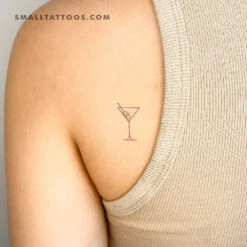 Martini Cocktail Temporary Tattoo (Set Of 3)