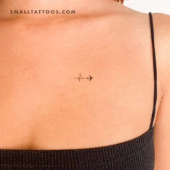 Airplane Heartbeat Temporary Tattoo (Set Of 3)